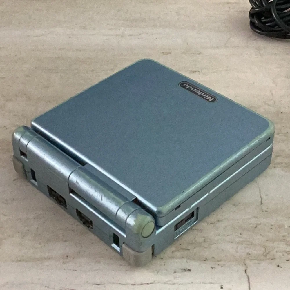 Gameboy Advance SP Console 101 Back Lit AGS-101 Pearl Blue Nintendo GBA Charger